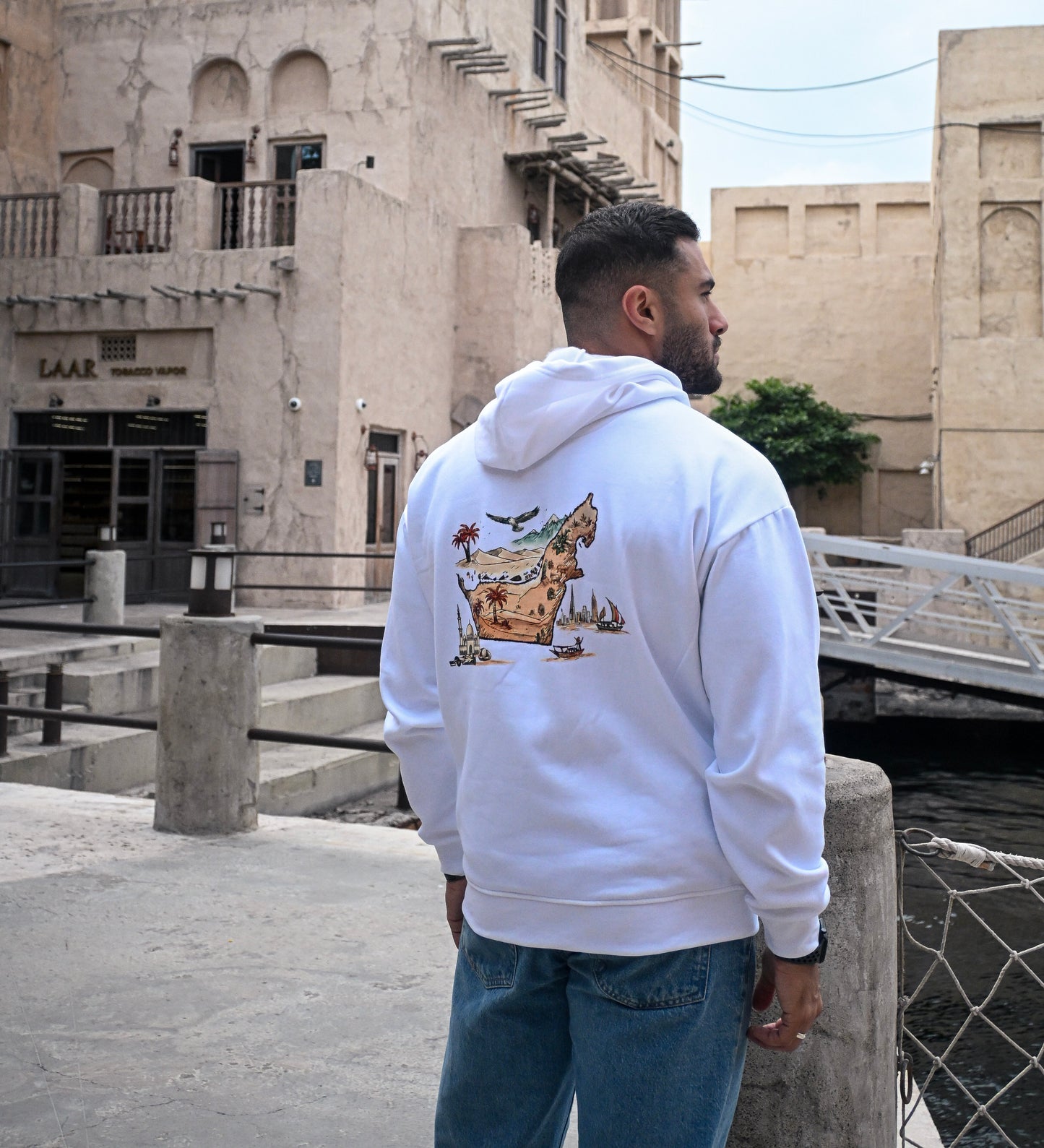 UAE Iconic artwork White Hoodie