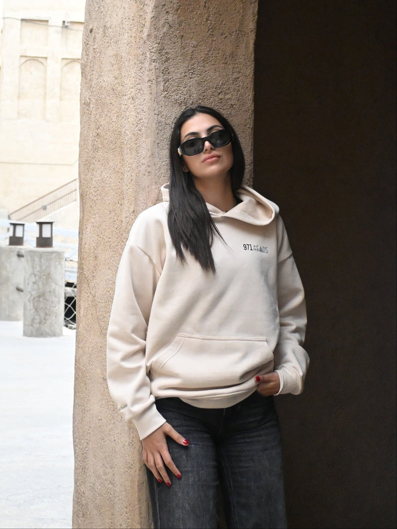 UAE Iconic artwork Beige Hoodie